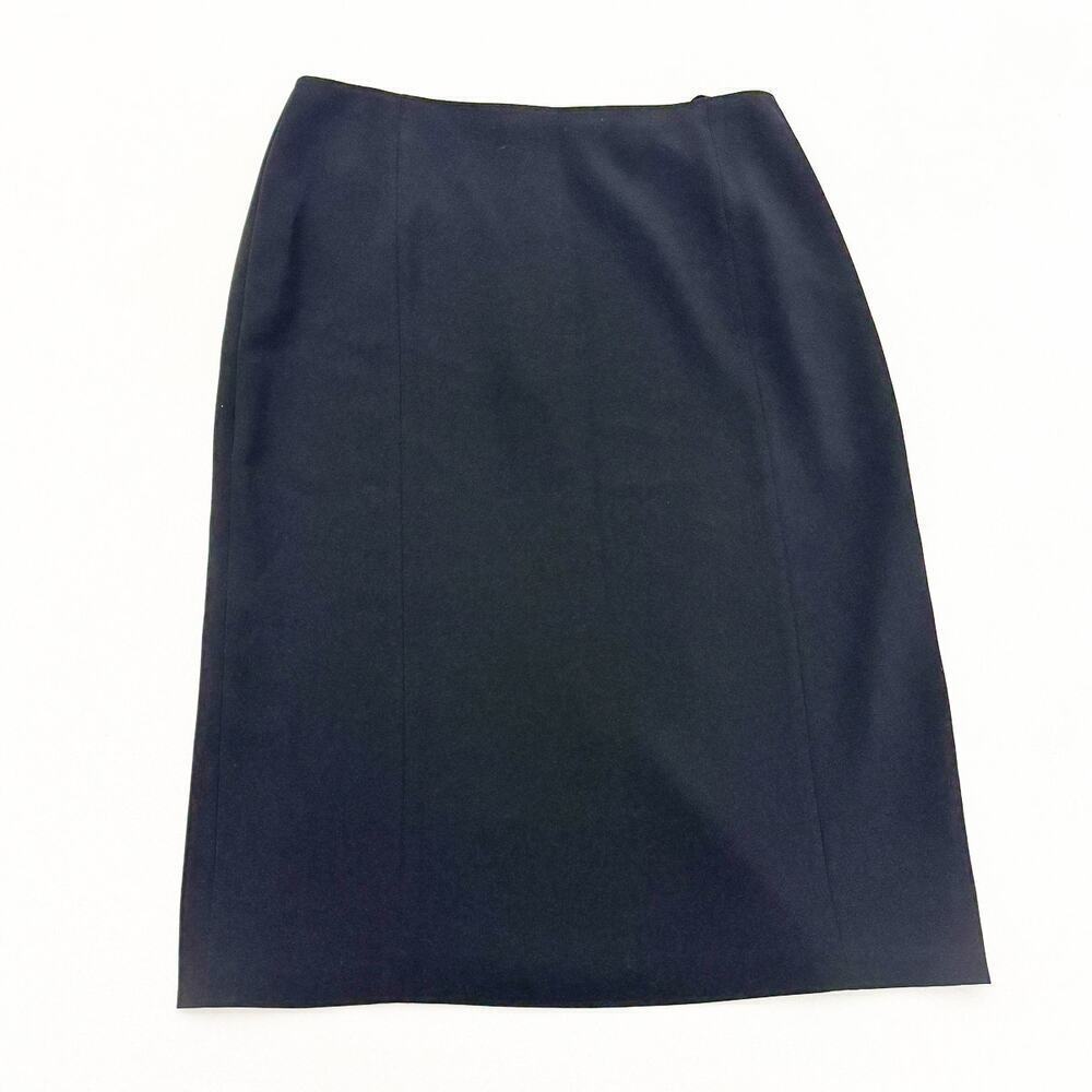 Basler Black Pencil Skirt Size Zipper Back Slit Straight Wool Skirt Size 8